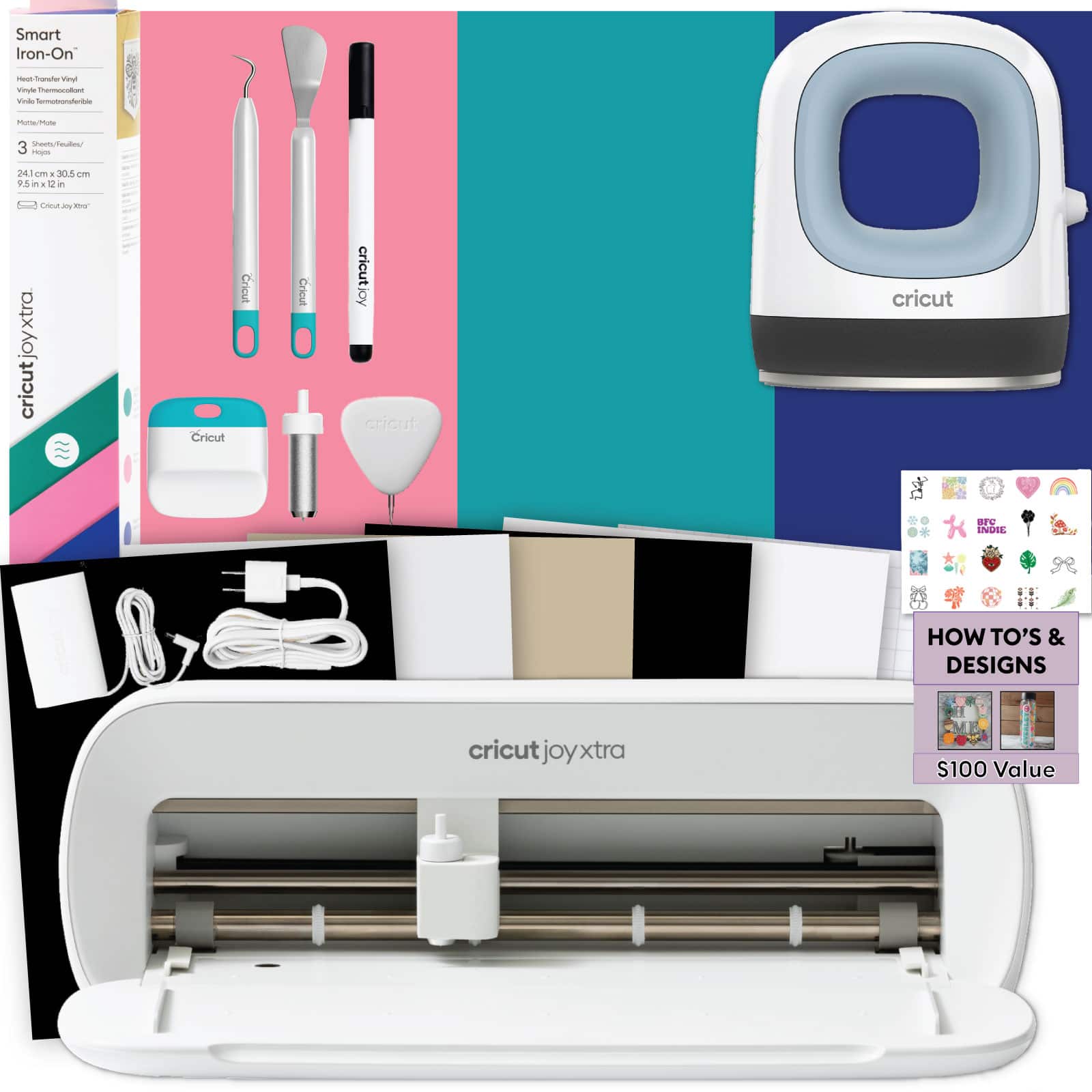 Cricut Joy Xtra and EasyPress Mini with Iron on Vinyl Sample Pack