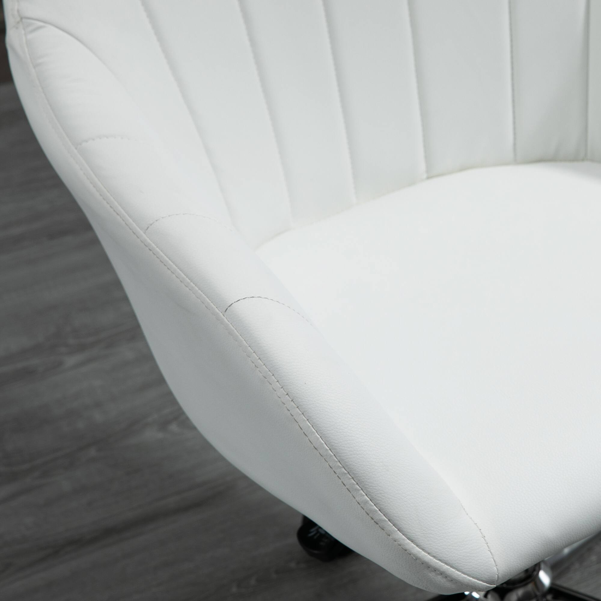 Alt View 7. Vinsetto - Mid Back PU Leather Office Chair with Adjustable Height, Wheels - White.