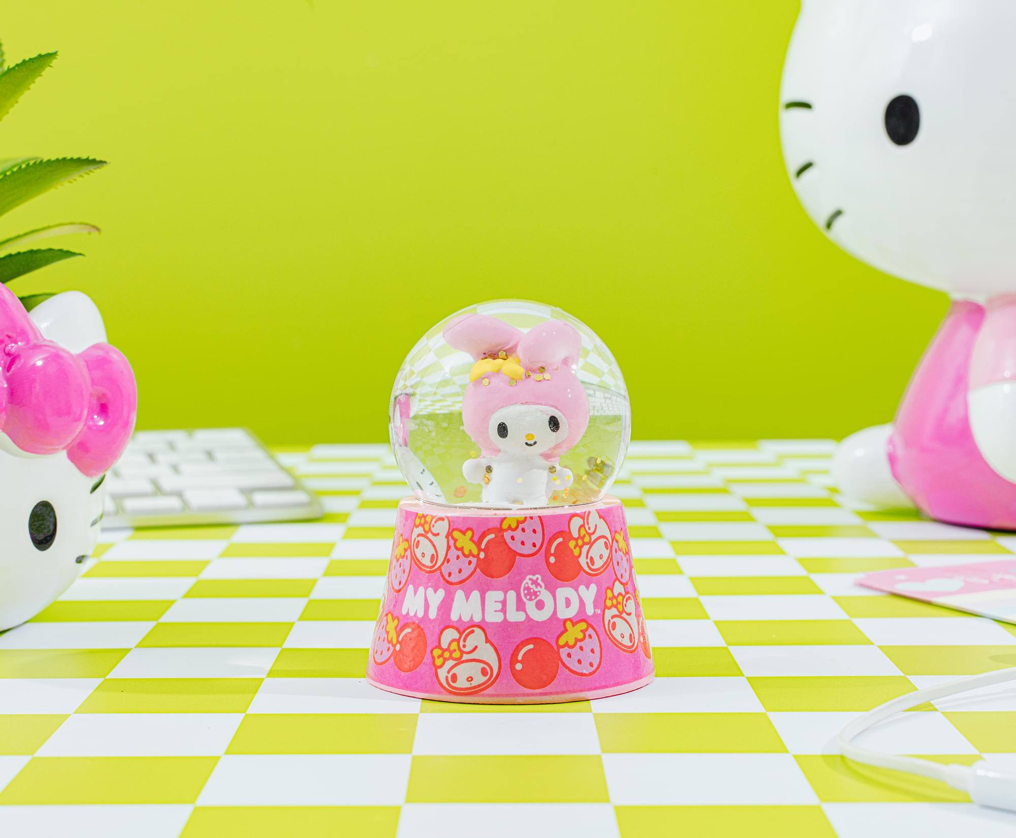 Alt View 4. Silver Buffalo - Sanrio My Melody Mini Light-Up Snow Globe | 3 Inches Tall - Pink.