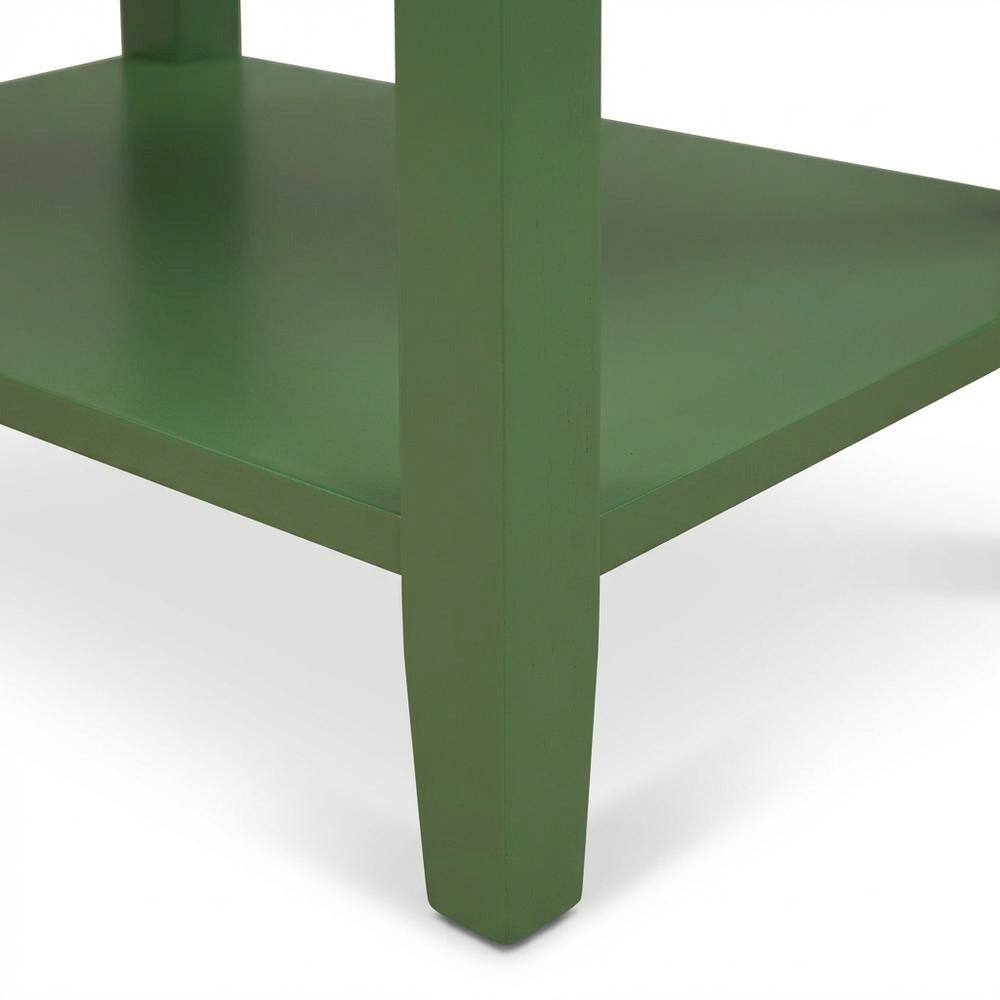 Left. FurniFact - Clover Green Nightstand with Wooden Drawer and Sturdy Construction for Bedroom - Clover Green.