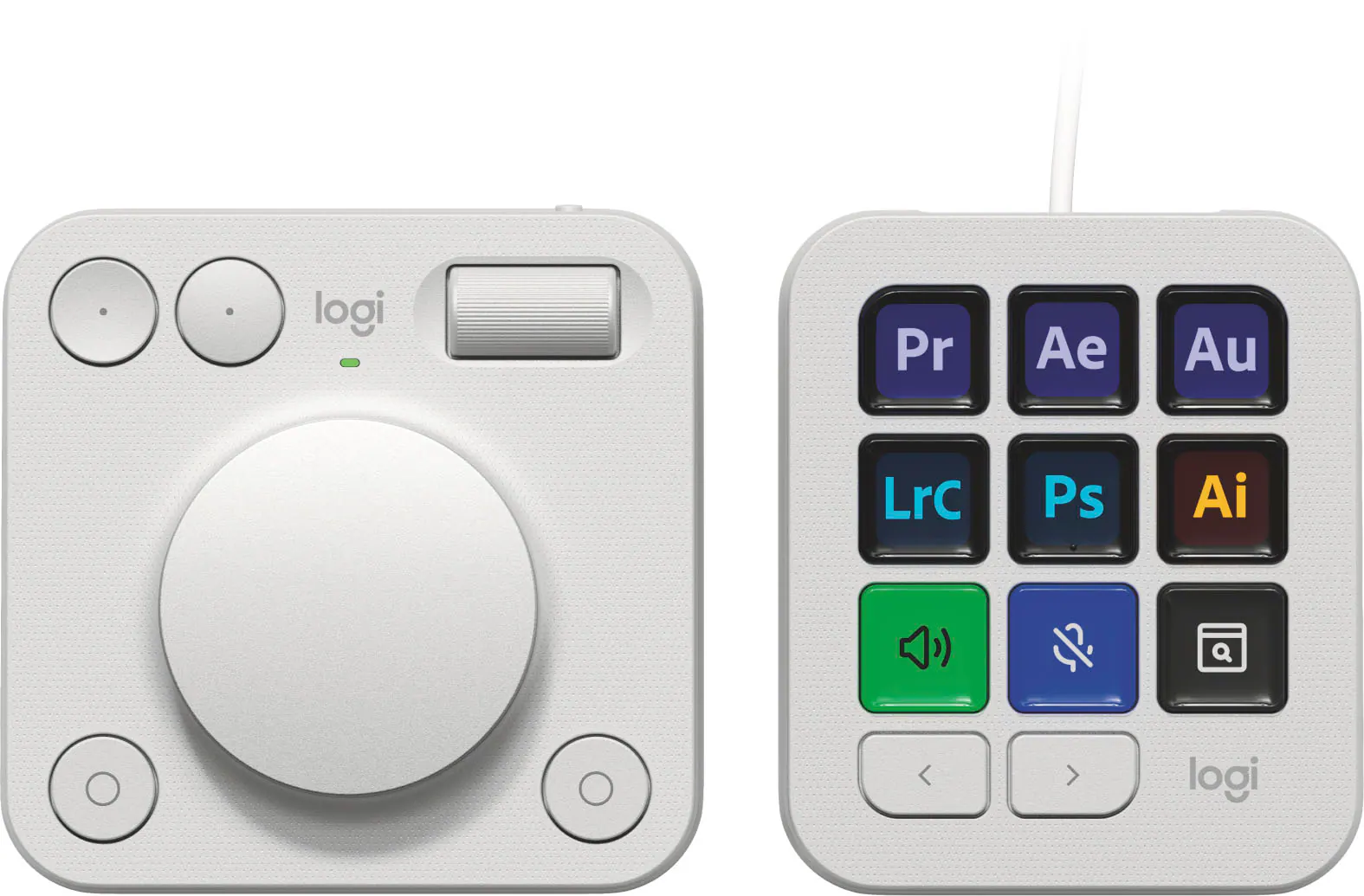 Logitech - MX Creative Console Programmable Keypad with 9 Customizable Keys & Control Dial for Graphic Design, Video Editing, more - Pale Gray