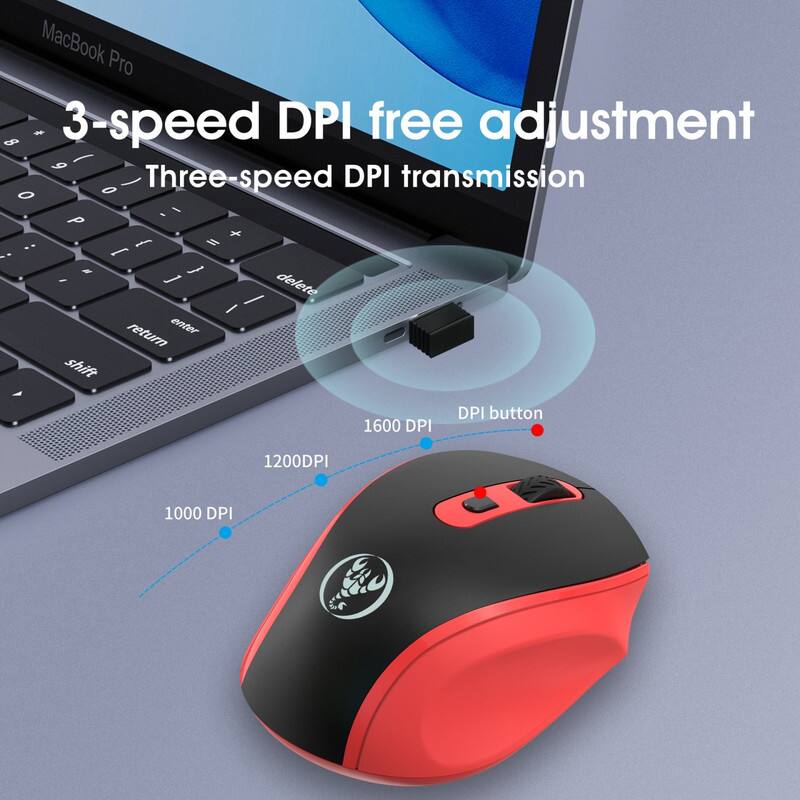 MacBook Pro

3-speed DPI free adjustment

Three-speed DPI transmission

1600 DPI

1200 DPI

1000 DPI

DPI button