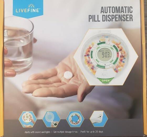 LIVEFINE AUTOMATIC PILL DISPENSER

9:03 OPEN
Alerts with sound and lights
Set multiple dosage times
Prefill for up to 28 days
