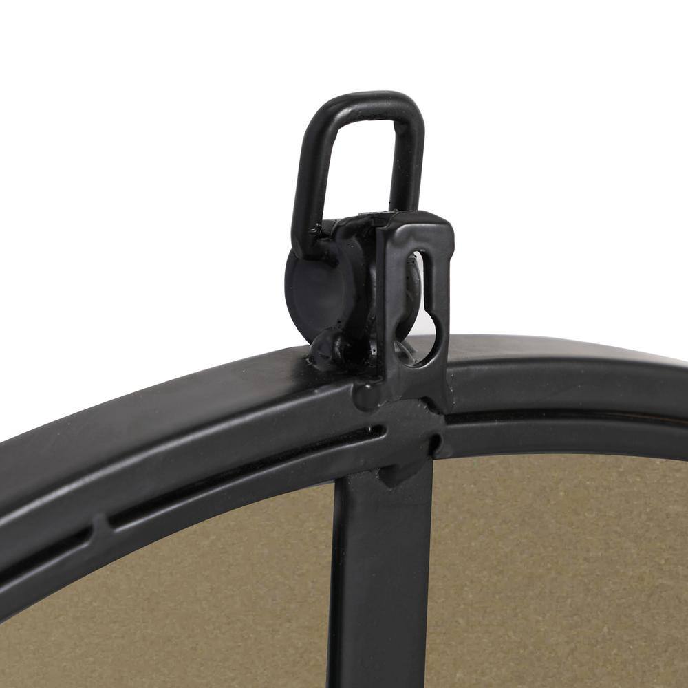 Alt View 6. Elegant Decor - Metal frame Round Mirror with decorative hook 42 inch Black finish - Black.