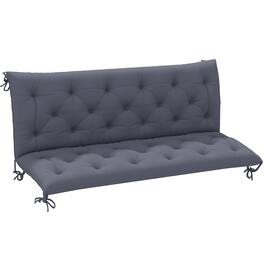 Outsunny - x 38" Tufted Bench Cushion for Outdoor Furniture, 3-Seater Replacement for Swing Chair, Patio Sofa/Couch - Dark Gray