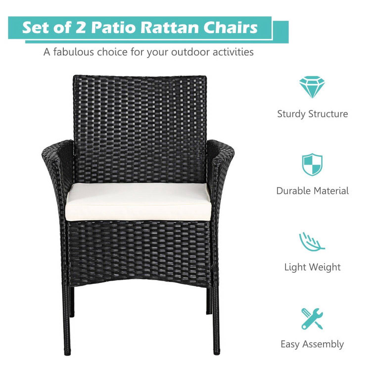 Set of 2 Patio Rattan Chairs  
A fabulous choice for your outdoor activities  

- Sturdy Structure  
- Durable Material  
- Light Weight  
- Easy Assembly