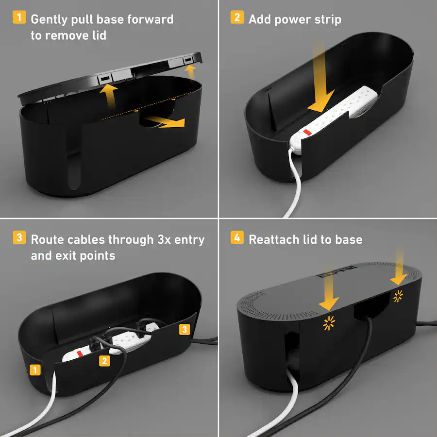 Smoll Line D Line Small Cord Organizer Box Black - Best Buy