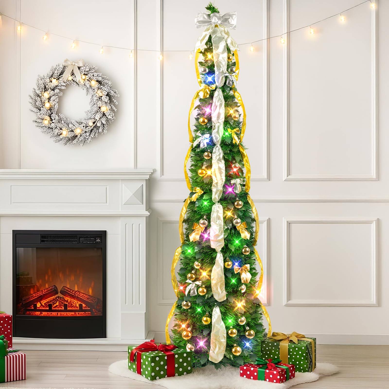 Predecorated christmas tree