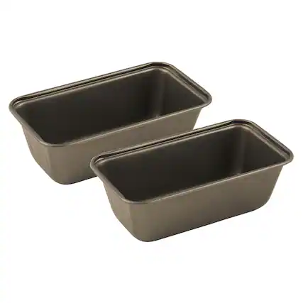 Front. Range Kleen - Range Kleen B10ML 2 Piece Nonstick Mini Loaf Pans, 6 x 3.25 Inch - Alluring grey color.