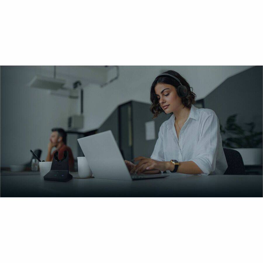 Alt View 7. Yealink - Yealink WH68 Headset - Stereo - Wireless - Bluetooth/DECT - 607 ft - 20 Hz to 20 kHz - Behind-the-head - Binaural - Black.