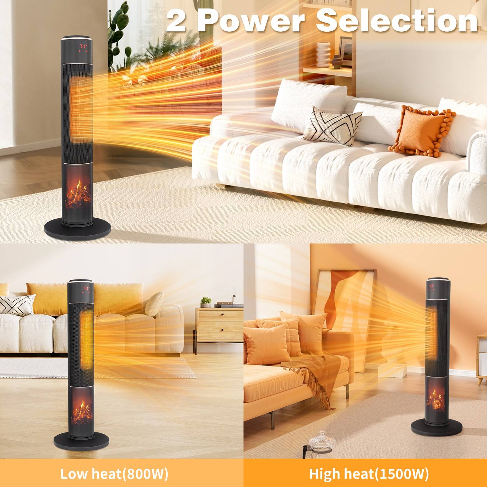 2 Power Selection

Low heat (800W)

High heat (1500W)