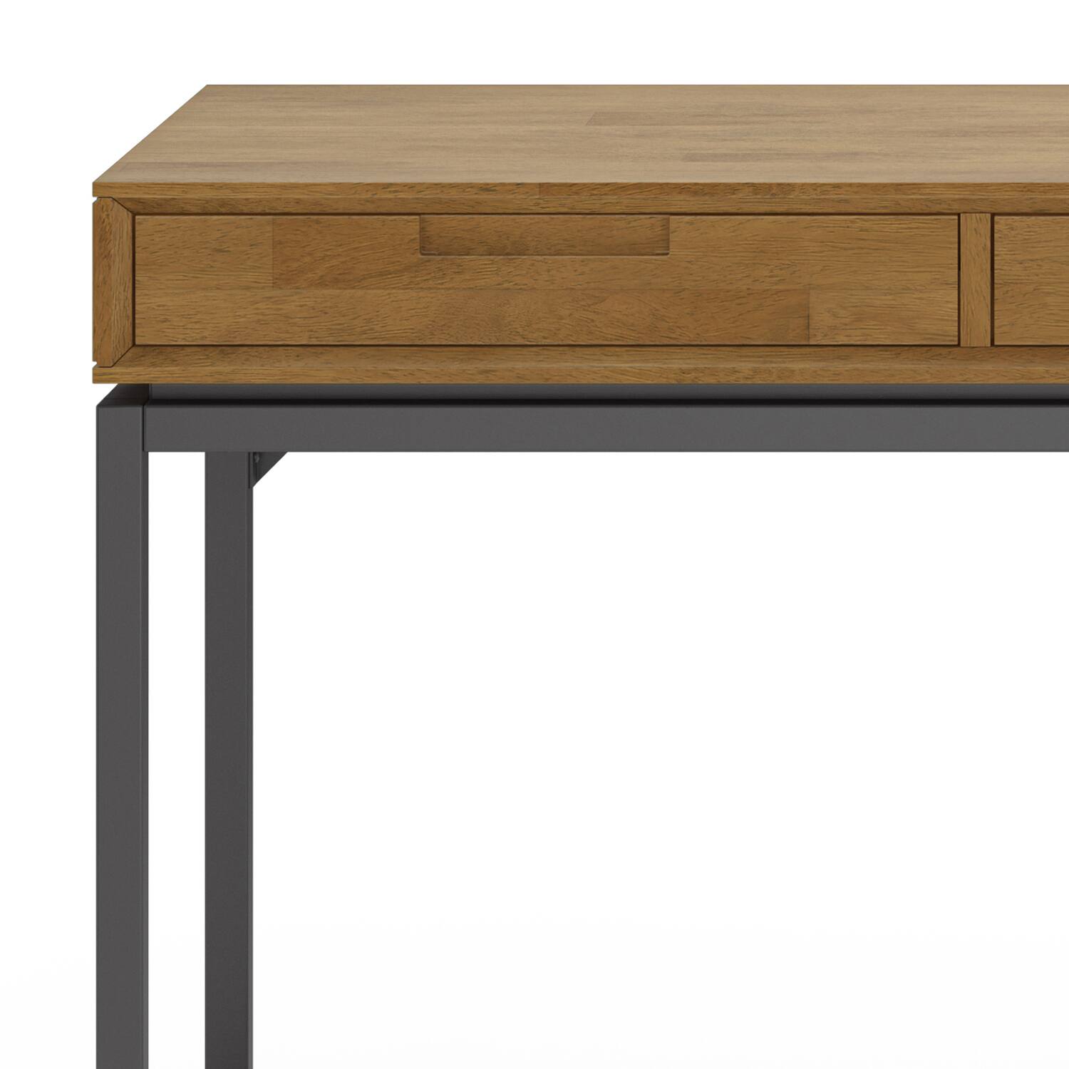 Alt View 7. Simpli Home - Banting SOLID HARDWOOD Industrial 72 inch Wide Desk in Medium Saddle Brown - Medium Saddle Brown.