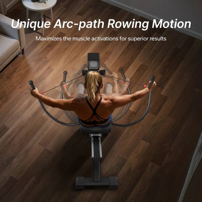Unique Arc-path Rowing Motion  
Maximizes the muscle activations for superior results