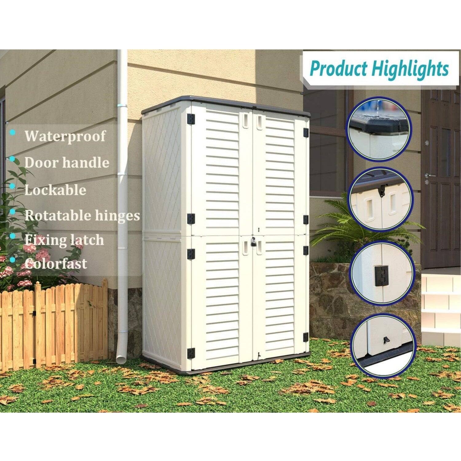 Product Highlights  
- Waterproof  
- Door handle  
- Lockable  
- Rotatable hinges  
- Fixing latch  
- Colorfast