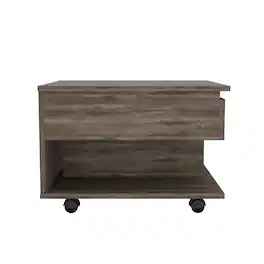 TuHome - Luanda Lift Top Coffee Table, Casters, One Shelf, Retractible Table, Minimalist Design for Living Room or Lounge Area - Dark Brown