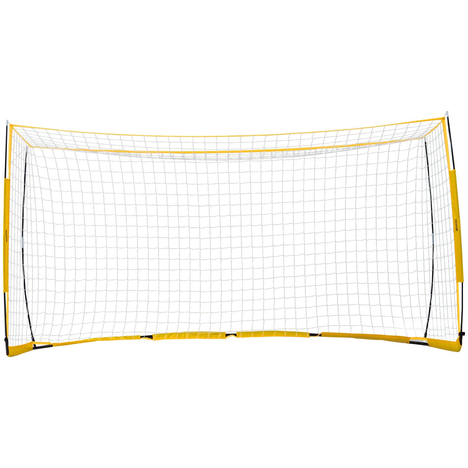 Alt View 5. VEVOR - Portable Soccer Goal, 12x6 ft Adults Kids Backyard Soccer Net, Large, Steel Fiberglass Structure Training Goal Set - Yellow and black.