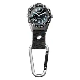 Dakota - Backpacker Clip, Nylon Carabiner Strap, Outdoor Gifts for Men and Women, Clip On Watch - Black