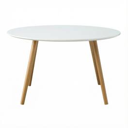 FurniFact - Multi-Color Round Coffee Table with Sturdy Construction and Compact Design SKU - Glossy White