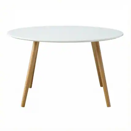 Front. FurniFact - Multi-Color Round Coffee Table with Sturdy Construction and Compact Design SKU - Glossy White.