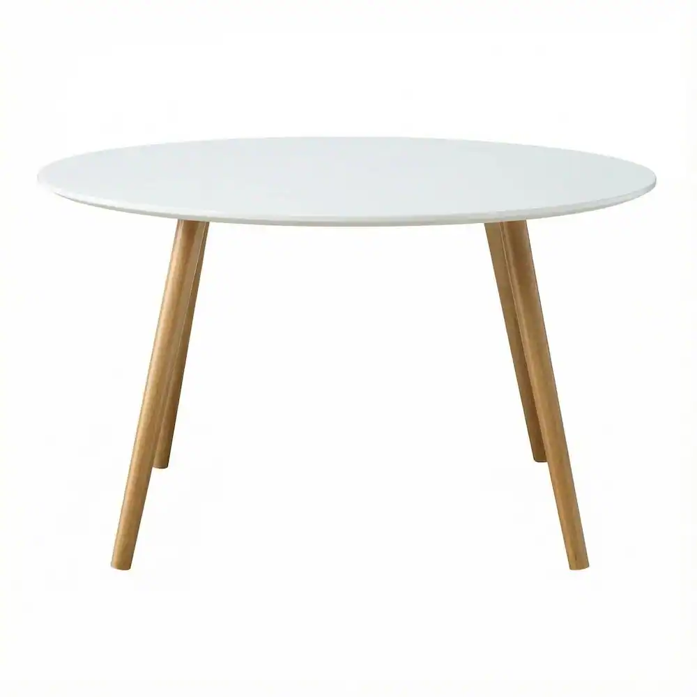 Front. FurniFact - Multi-Color Round Coffee Table with Sturdy Construction and Compact Design SKU - Glossy White.