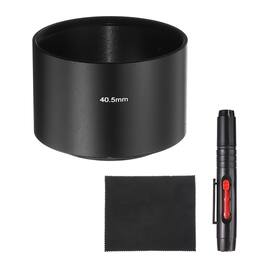 Unique Bargains - Lens Hood Shade, 40.5mm Long-focus Metal Camera Cap Shade with Cleaning Cloth & Pen - Black
