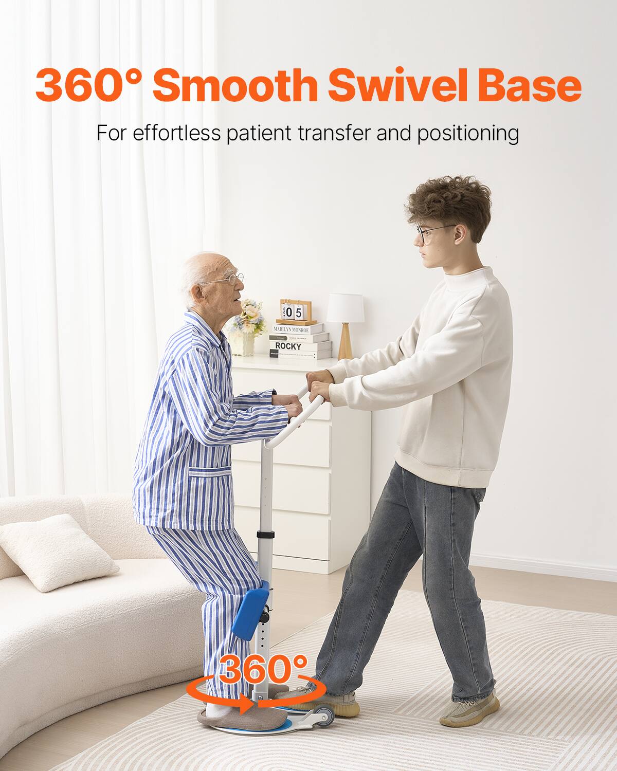 360° Smooth Swivel Base  
For effortless patient transfer and positioning  

360°