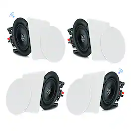 PYLE - 5.25” 4 Bluetooth Flush Mount In-wall - Black