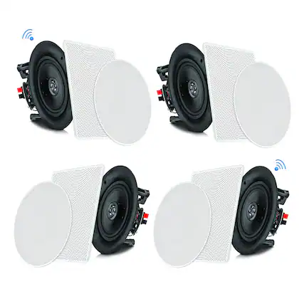 Front. PYLE - Pyle 5.25” 4 Bluetooth Flush Mount In-wall - Black.