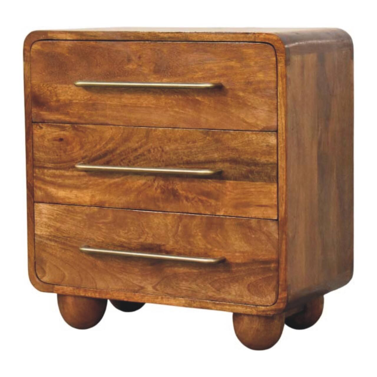 Back. Artisan Furniture - Artisan Furniture Solid Wood Three Drawer Mini Chest, Brown - Brown.