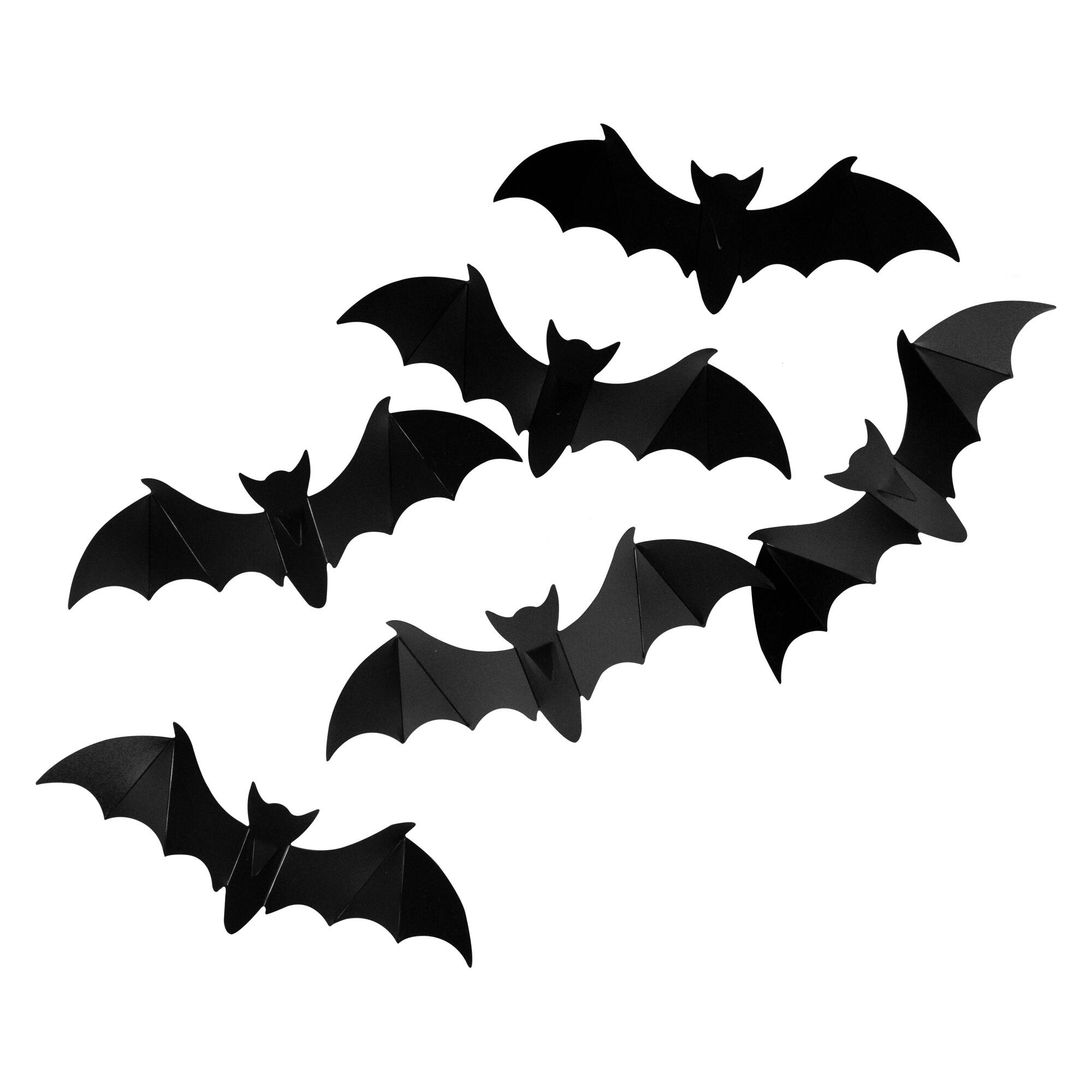 Alt View 3. Northlight - Tattered Gauze and Bats Halloween Decoration Kit - 9.75' - Gray.