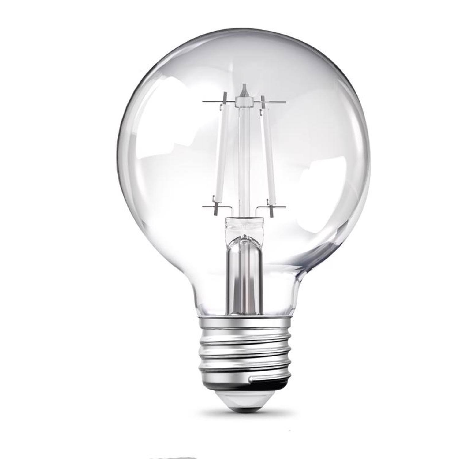 Angle. FEIT ELECTRIC - Feit G25 E26 (Medium) LED Bulb Adjustable White 60 Watt Equivalence 2 pk.