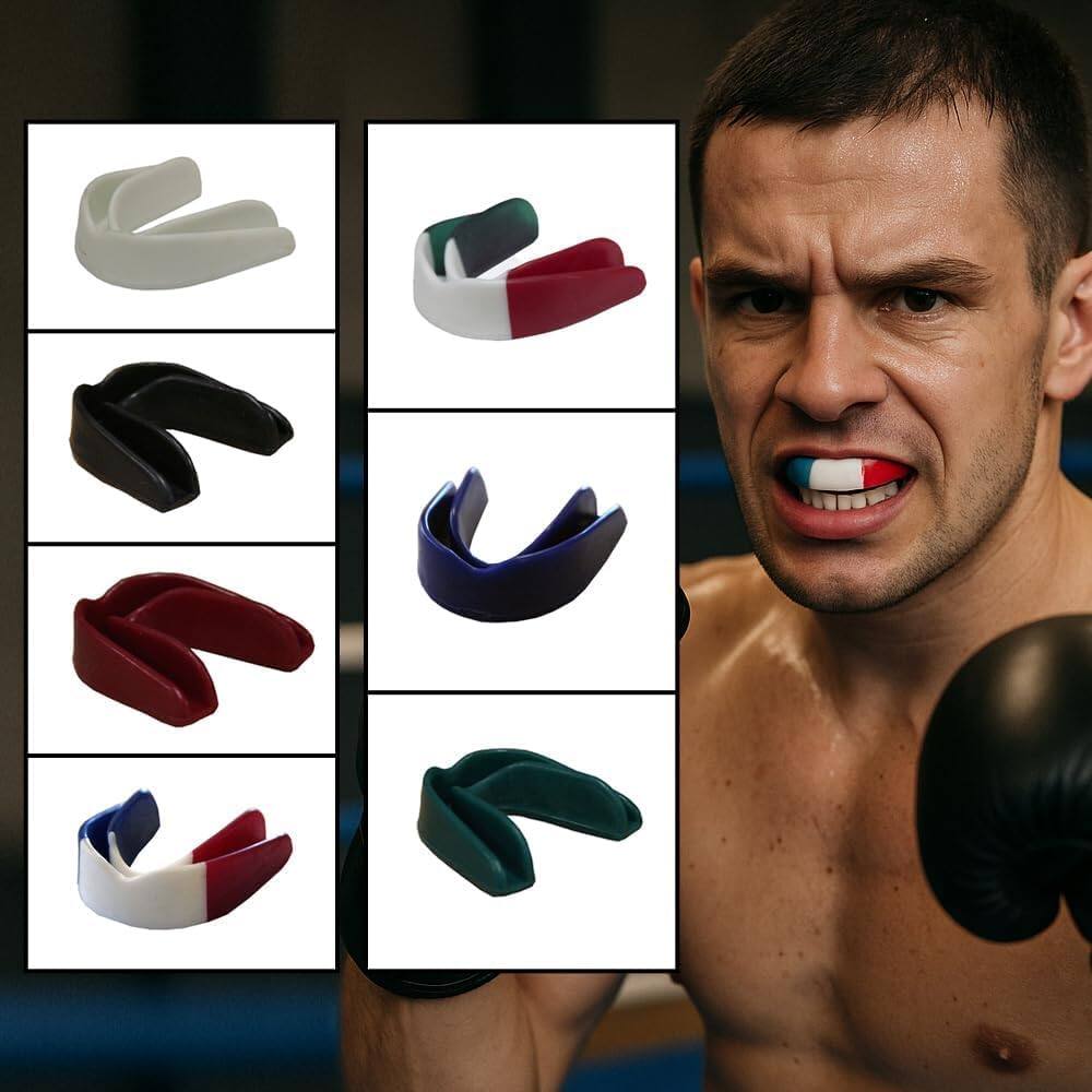 Alt View 5. Amber Sporting Goods - Custom Fit Boil & Bite Sports Mouthguard for Boxing & MMA, Easy Mold, Adjustable, Case Included, Clear – Pack of 10 - Clear.