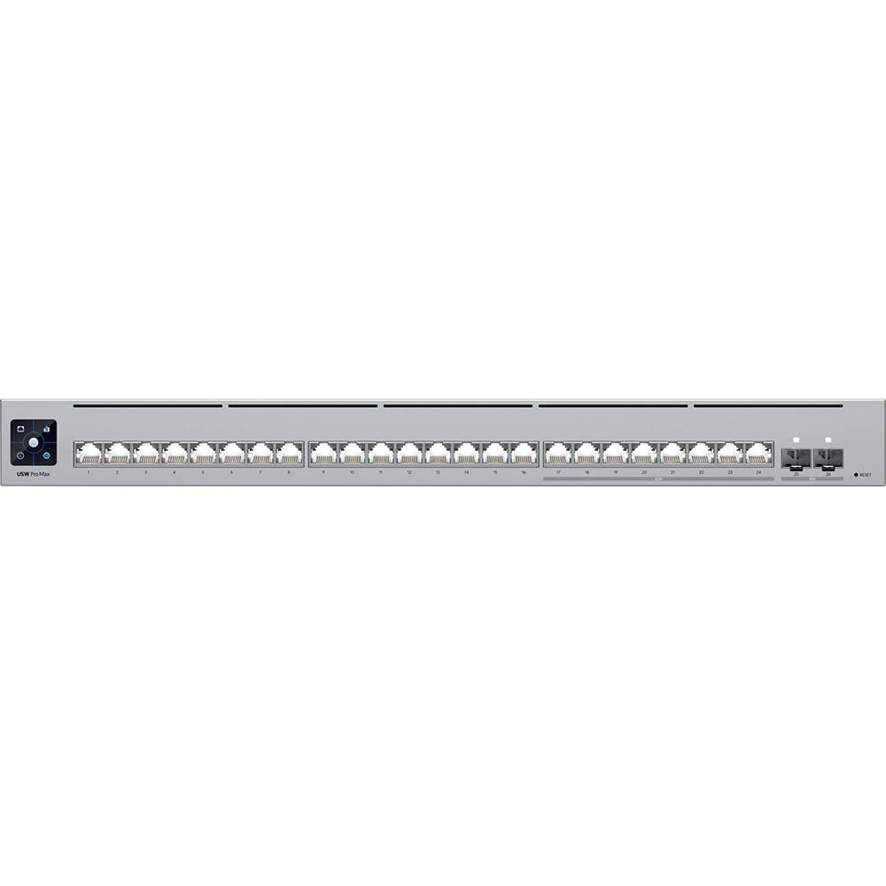 Alt View 2. Ubiquiti - Pro Max 24-Port 2.5G/1G Managed Network Switch USW-Pro-Max-24 - Gray.