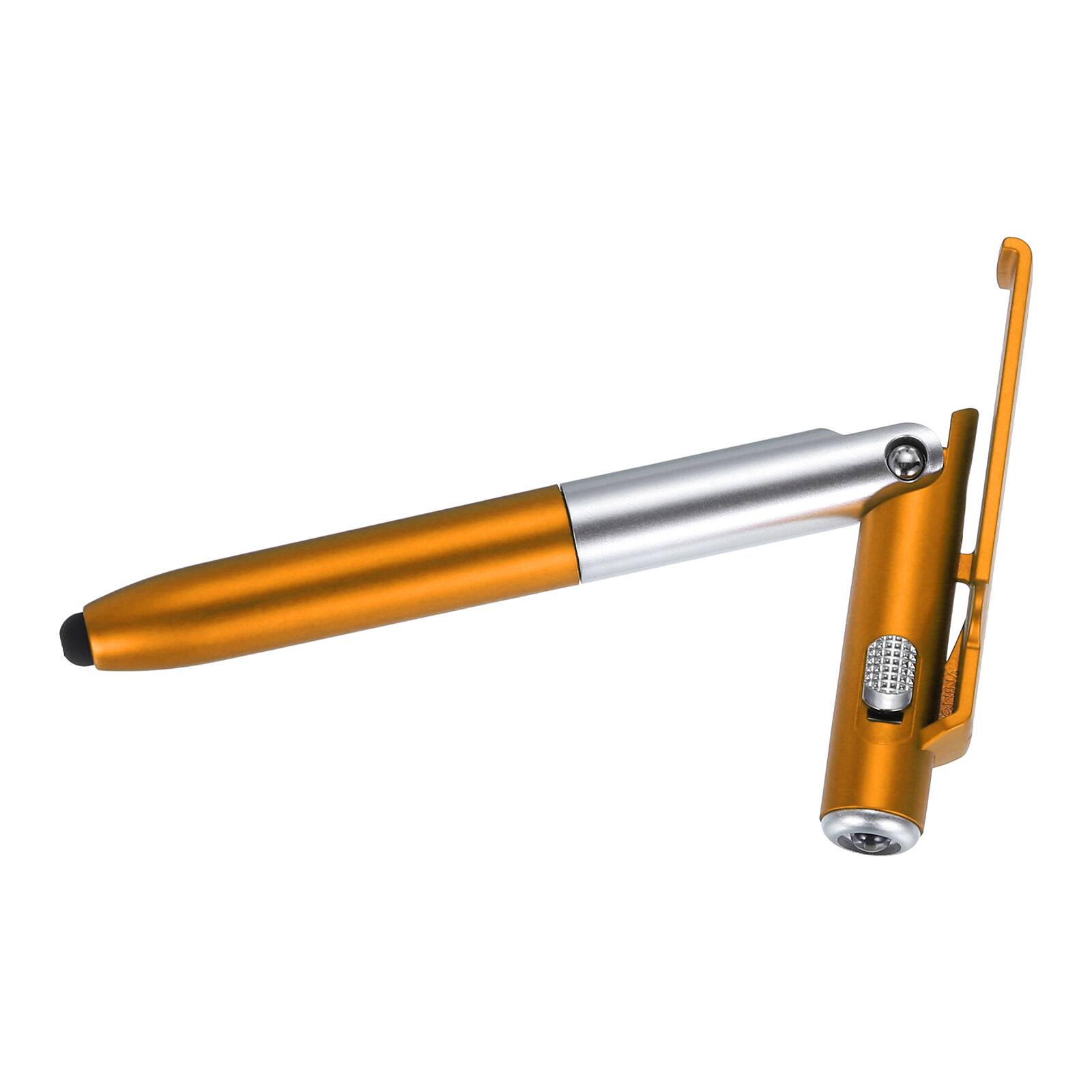 Alt View 2. Unique Bargains - Multifunction Stylus Pen Capacitive Touch Screen Ballpoint Pens with LED Light, Foldable Phone Holder Stand - Orange.