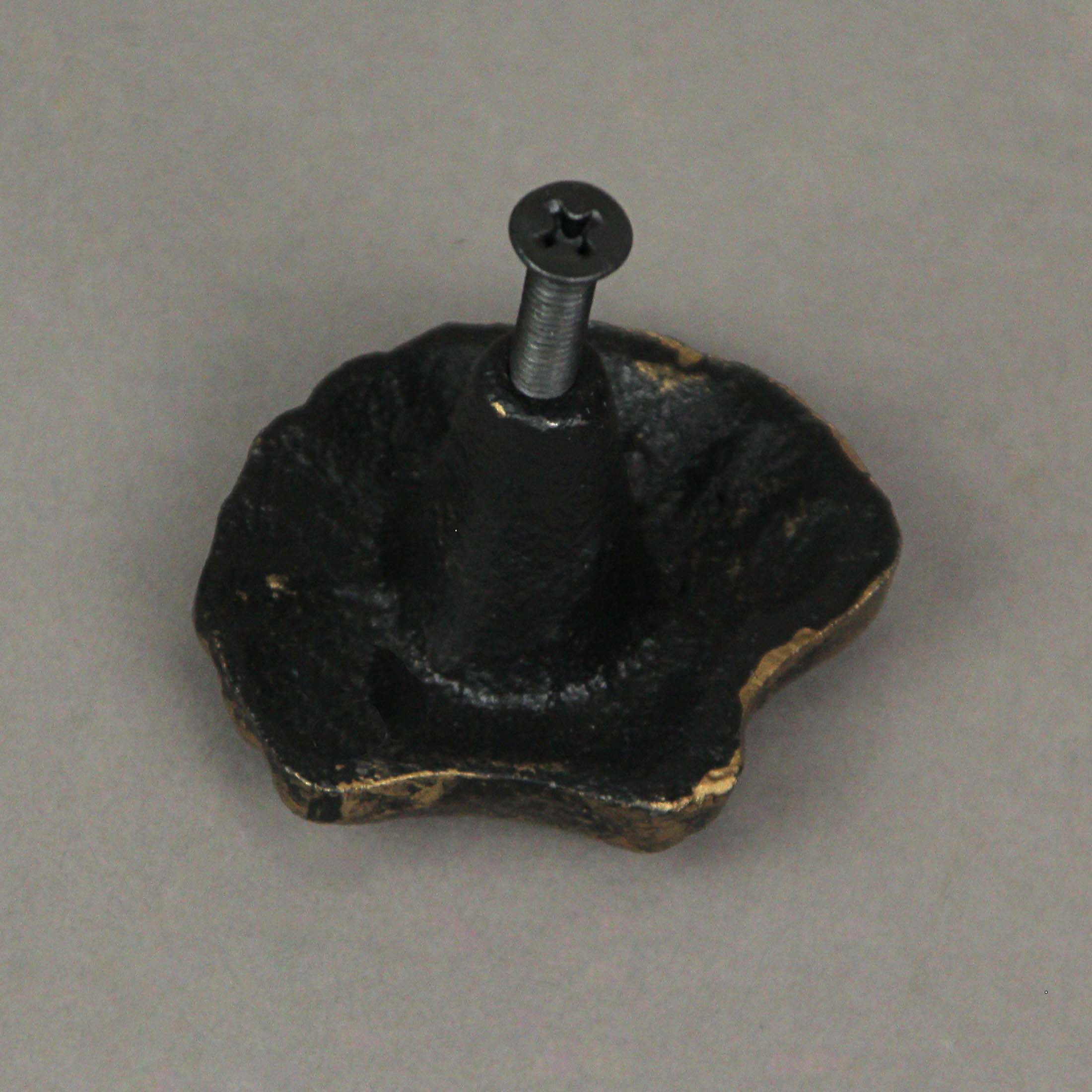 Alt View 7. Zeckos - Set of 6 Gold Cast Iron Scallop Sea Shell Drawer Pulls Nautical Cabinet Knobs - Gold.