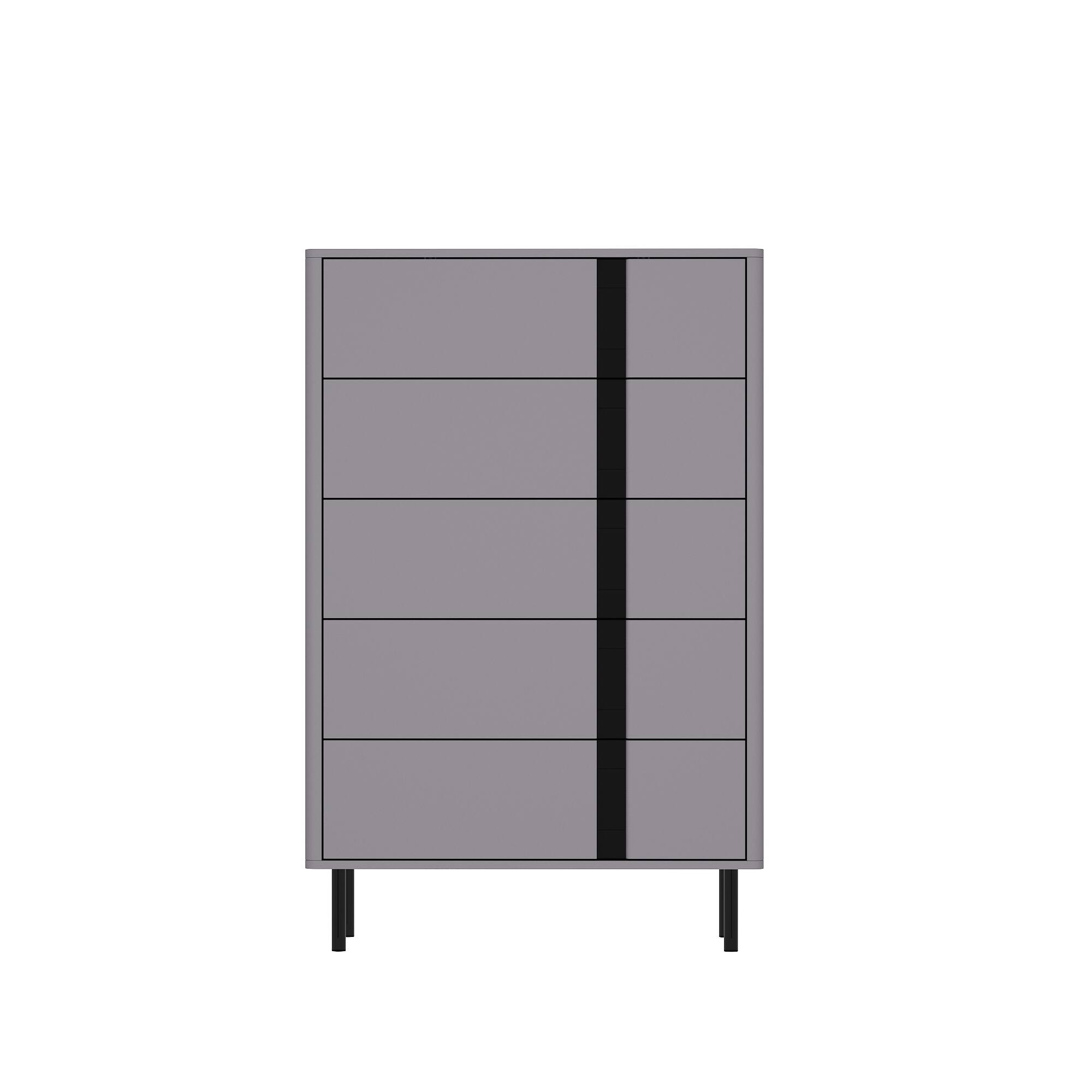 Famapy - Vertical Dresser with Unique Decorative Textured Surface & Ample Storage - Gray