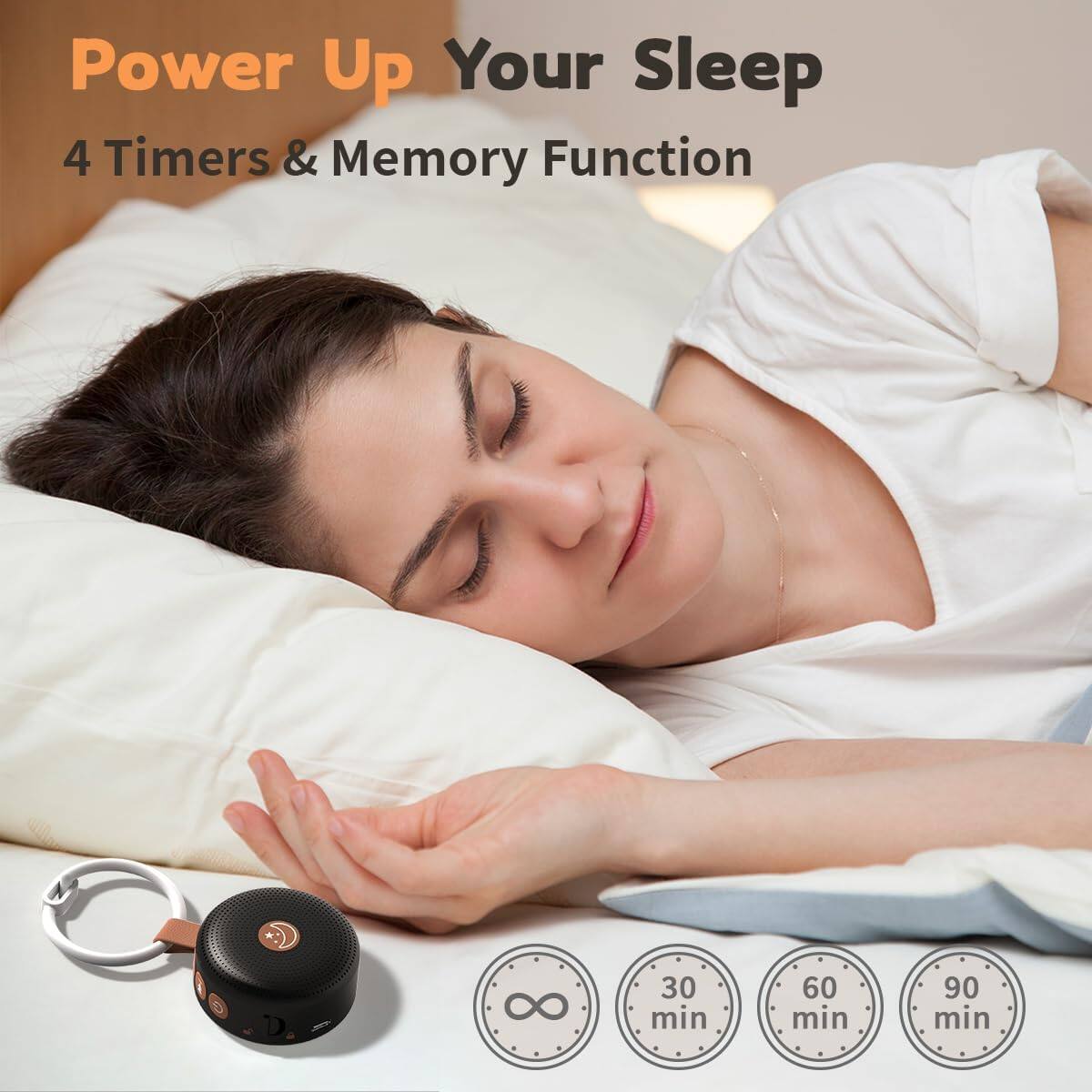 Power Up Your Sleep  
4 Timers & Memory Function  
30 min  
60 min  
90 min