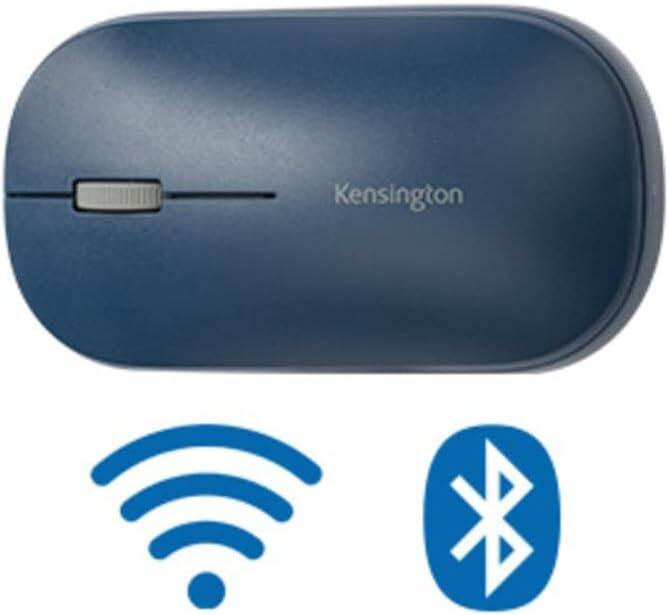 Angle. Kensington - Kensington SureTrack Dual Wireless Mouse - Optical - Wireless - Bluetooth/Radio Frequency - 2.40 GHz - Blue - USB 2.0 - Blue.