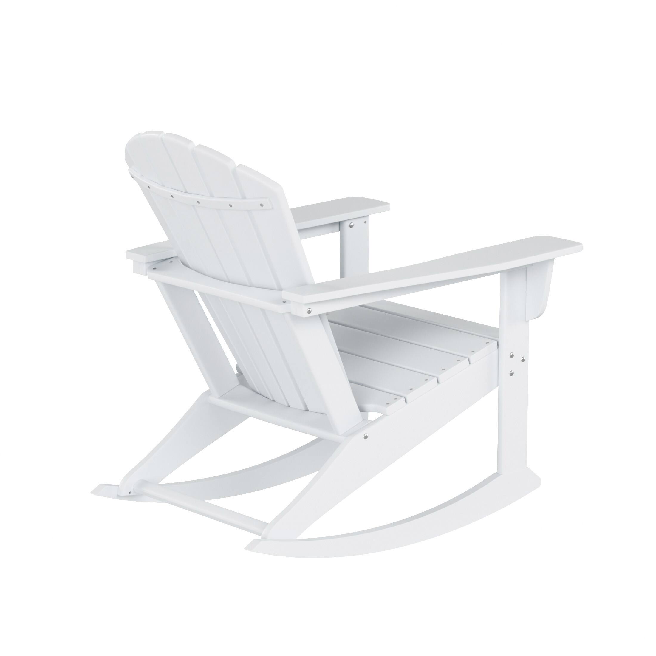 Alt View 2. WestinTrends - WestinTrends Dylan Outdoor Patio Poly Plastic Adirondack Rocking Chair - White.