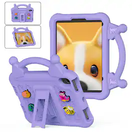 UUCOVER - Kids Case for iPad mini A17 Pro 2024/mini 6th Gen 2021 8.3" Shockproof EVA Handle Stand DIY Decorative Accessories Cover - Lightpurple