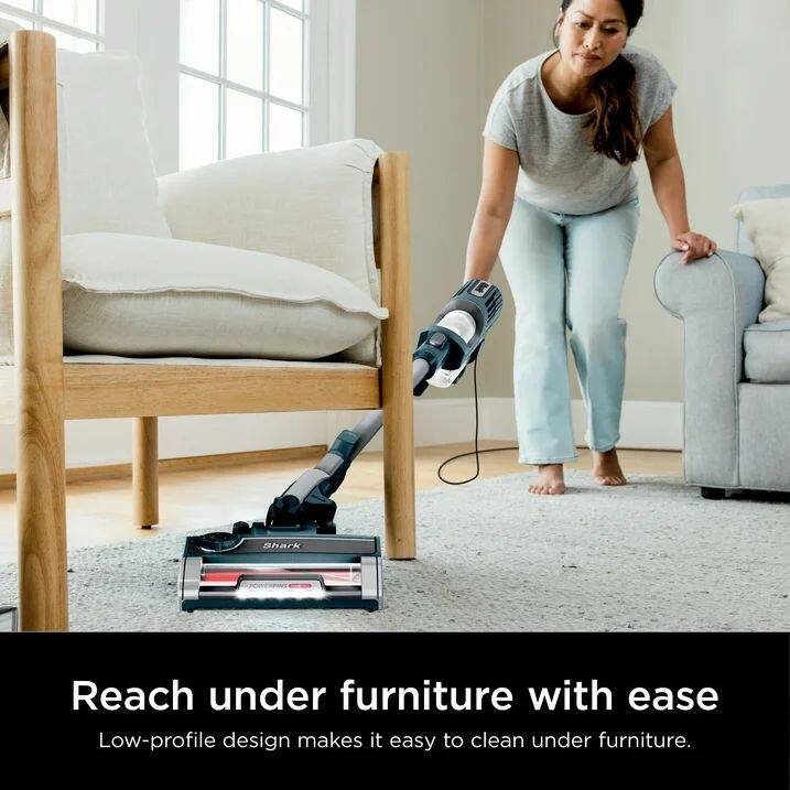 Reach under furniture with ease. Low-profile design makes it easy to clean under furniture.