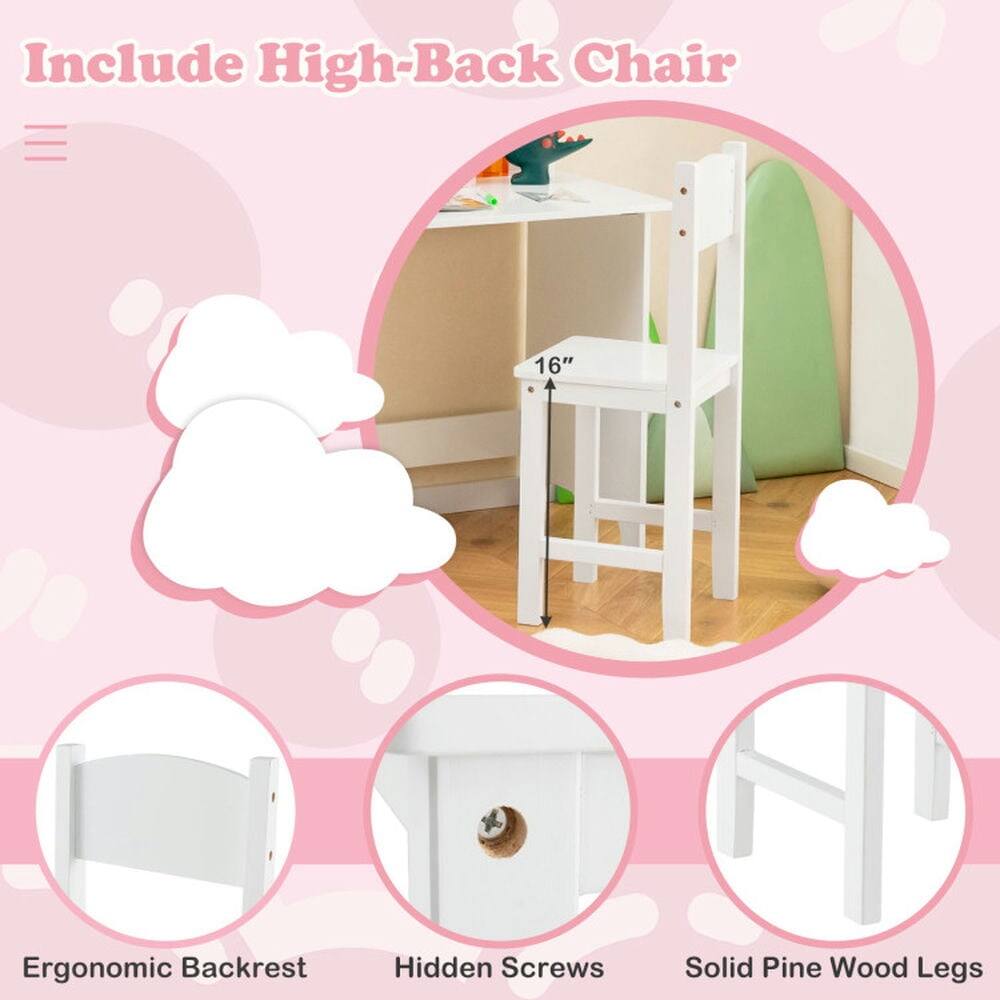 Include High-Back Chair

16" Ergonomic Backrest
Hidden Screws
Solid Pine Wood Legs