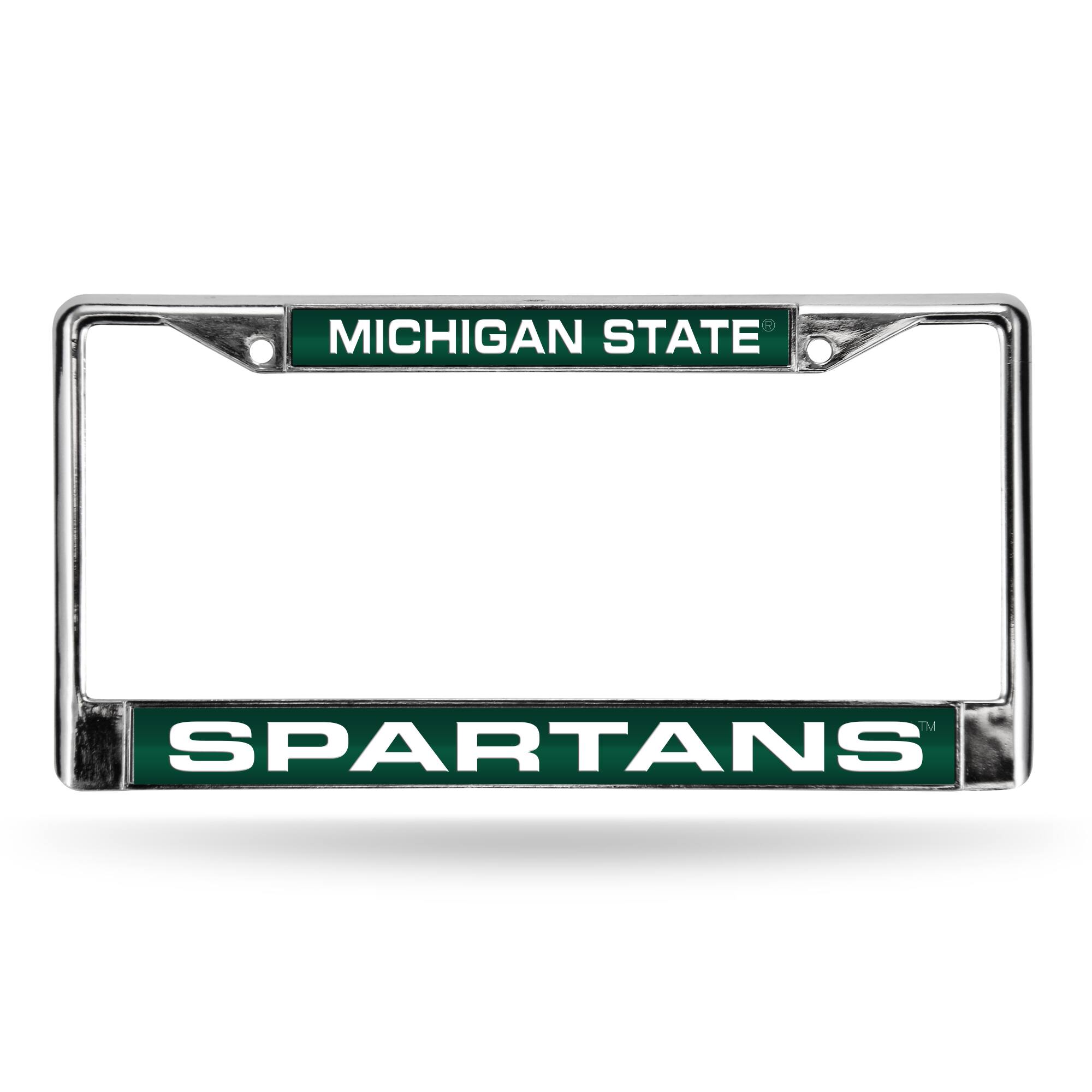Michigan State Spartans Chrome Metal Laser Cut License Plate Frame