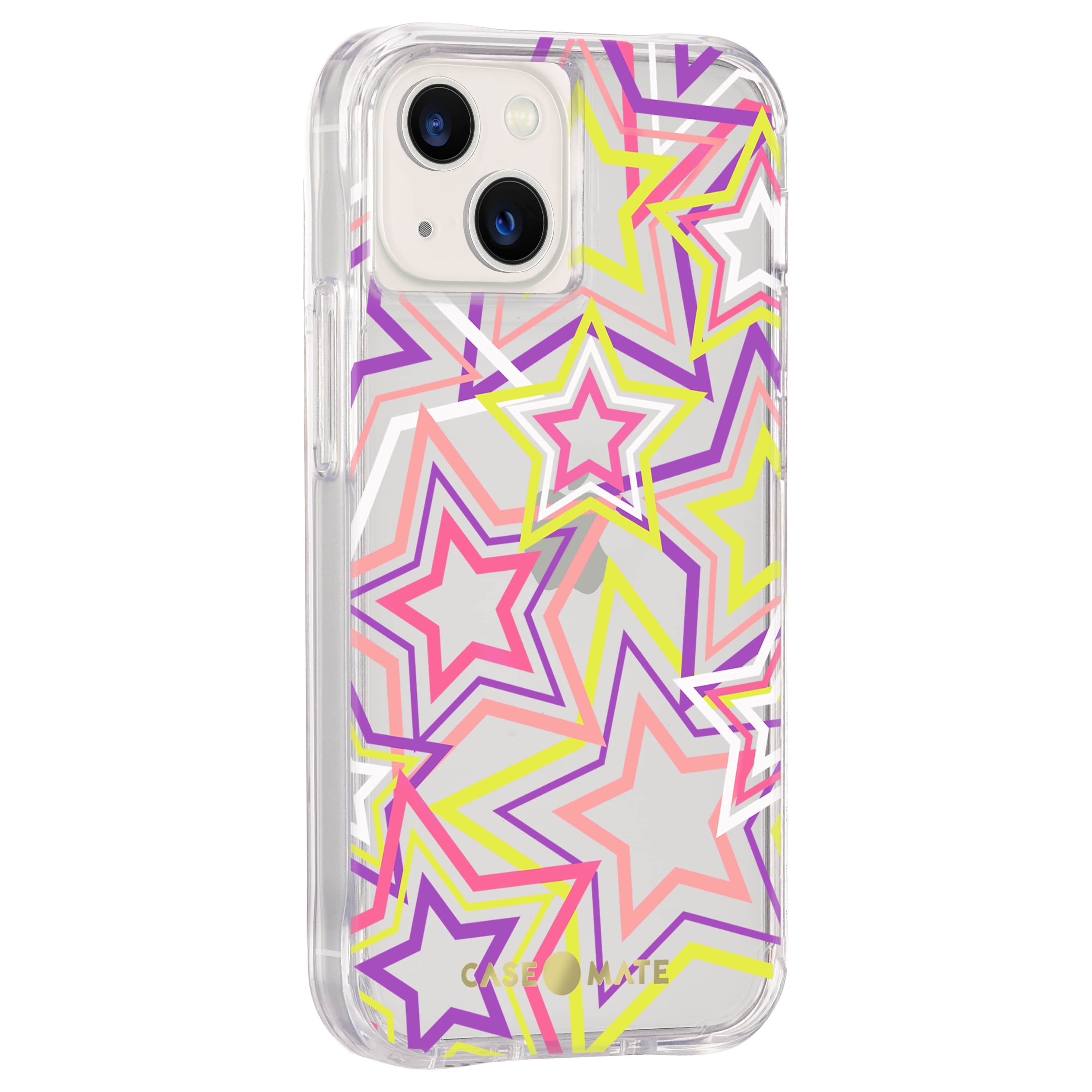 Angle. Case-Mate - Print Hardshell Case for iPhone 13 mini - Neon Stars.