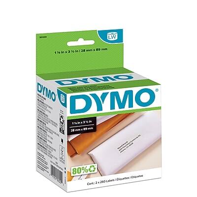 30320 LW 1 in x 3/4 in (28 mm x 89 mm) DYMO DYMO 1L7 DYMO 15xh in x 3 95 in 1 % K 89 em 28 mm 80% Etiquettes I Etiquetas Labels I Cont: 2 K 260