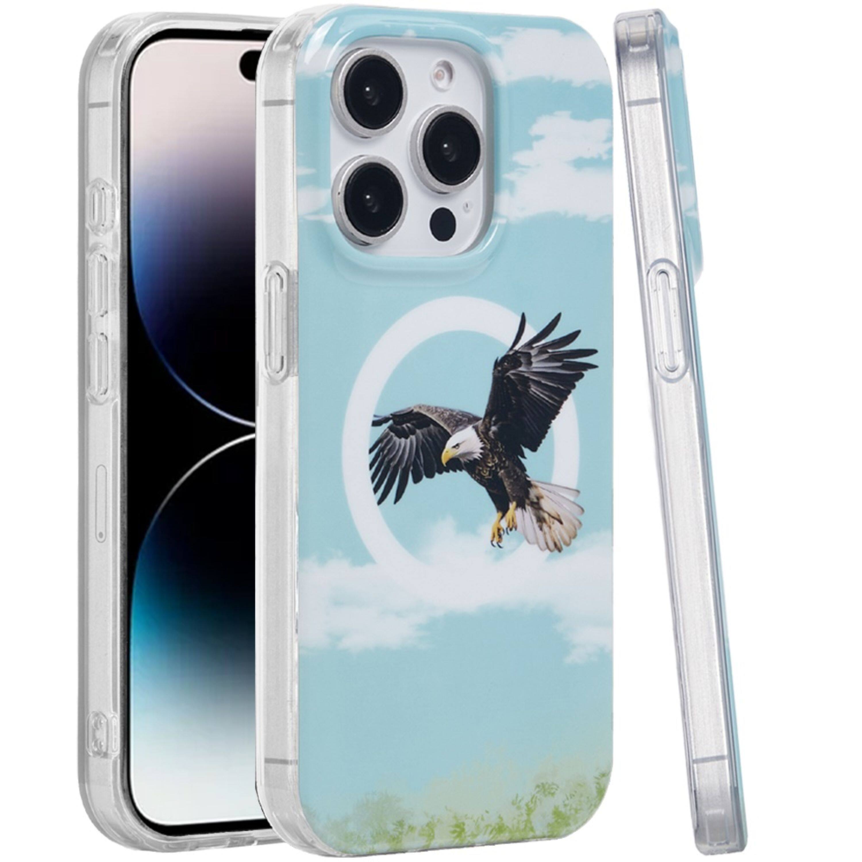 Front. Kitcheniva - Dual Layer Magnetic TPU Case For iPhone 14 Pro Max Eagle - Multicolor.