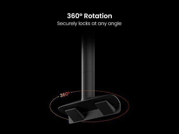 360° Rotation, Securely locks at any angle