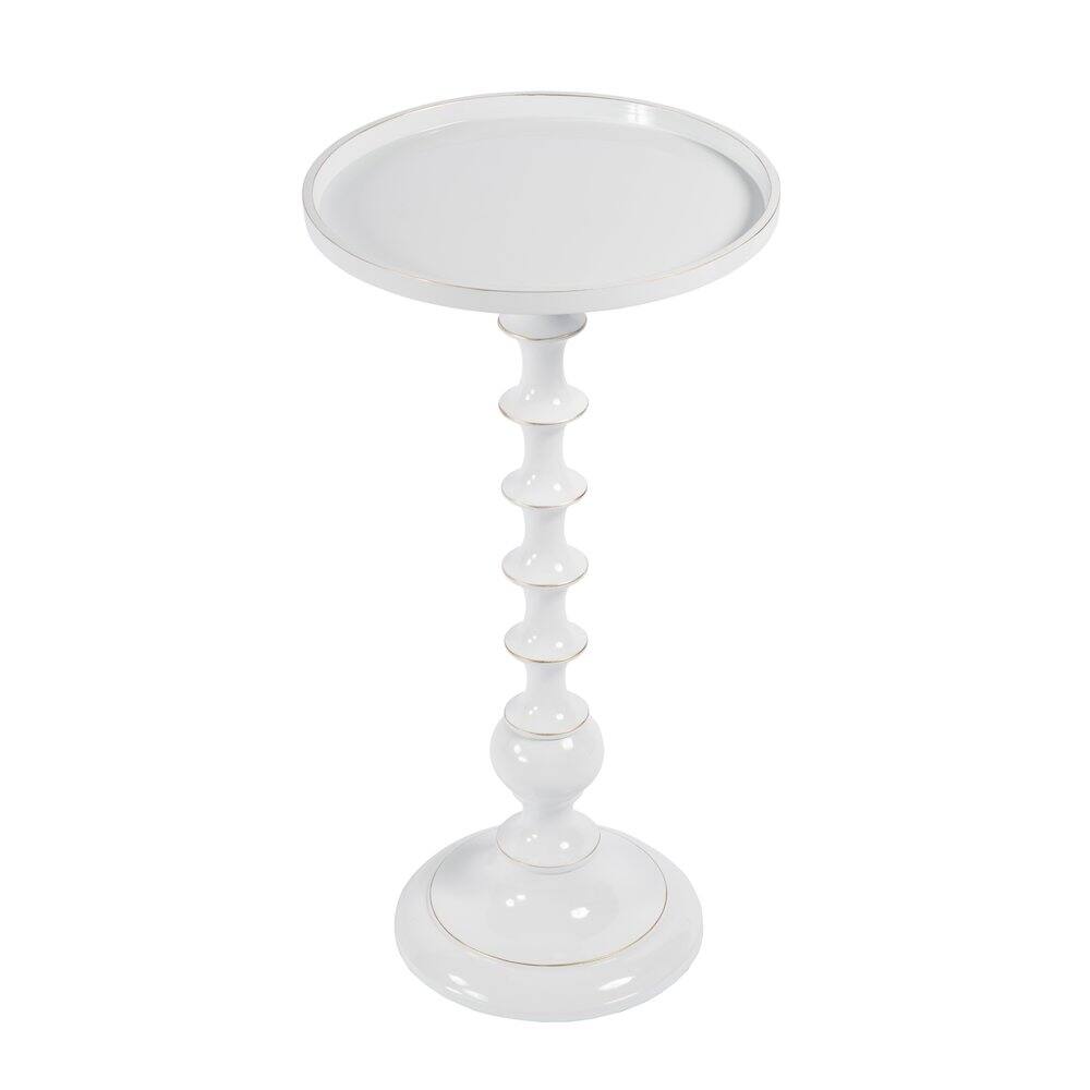 Left. Butler Specialty - Mia 11 in. W Round Metal Side Table - White.