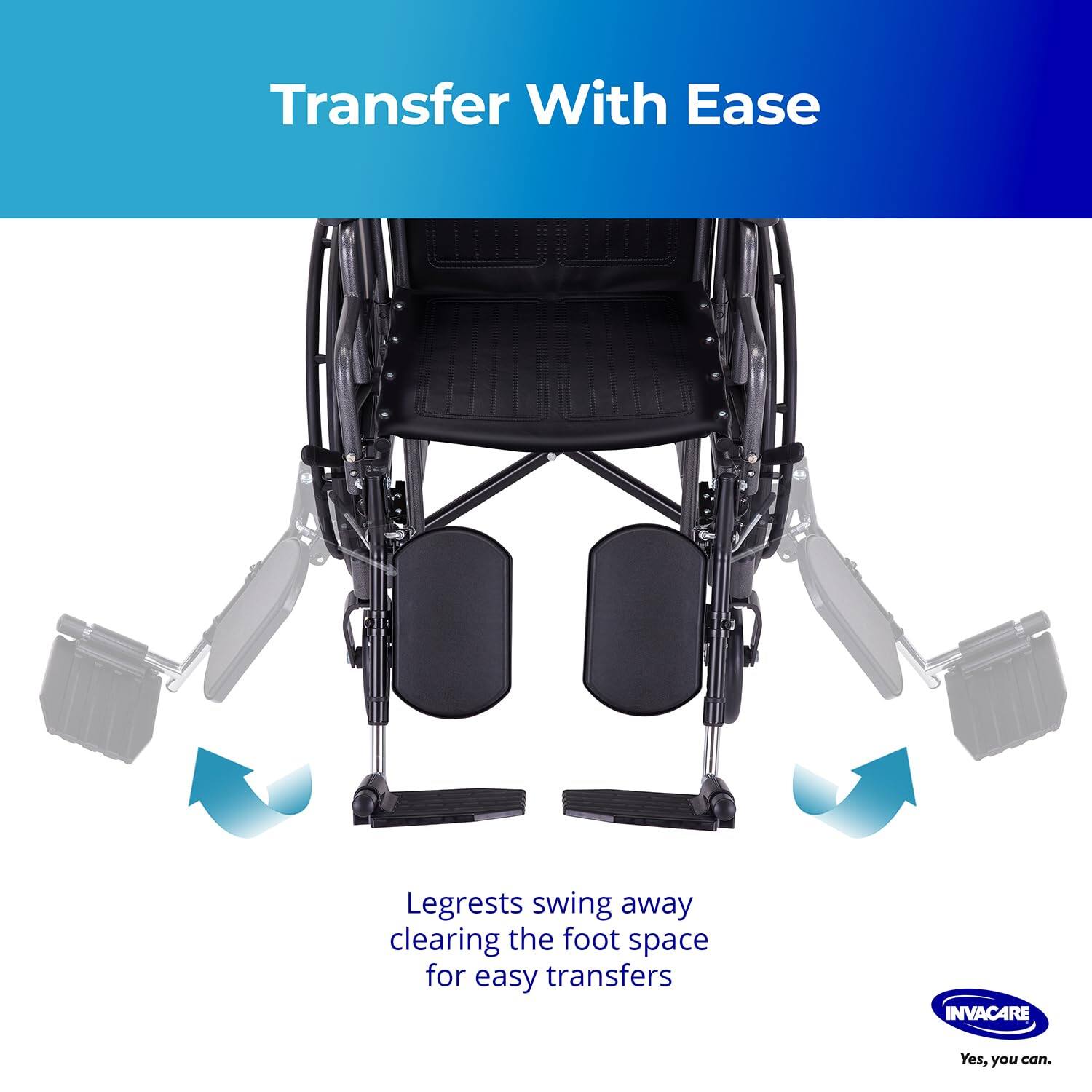 Transfer With Ease

Legrests swing away clearing the foot space for easy transfers

Yes, you can.