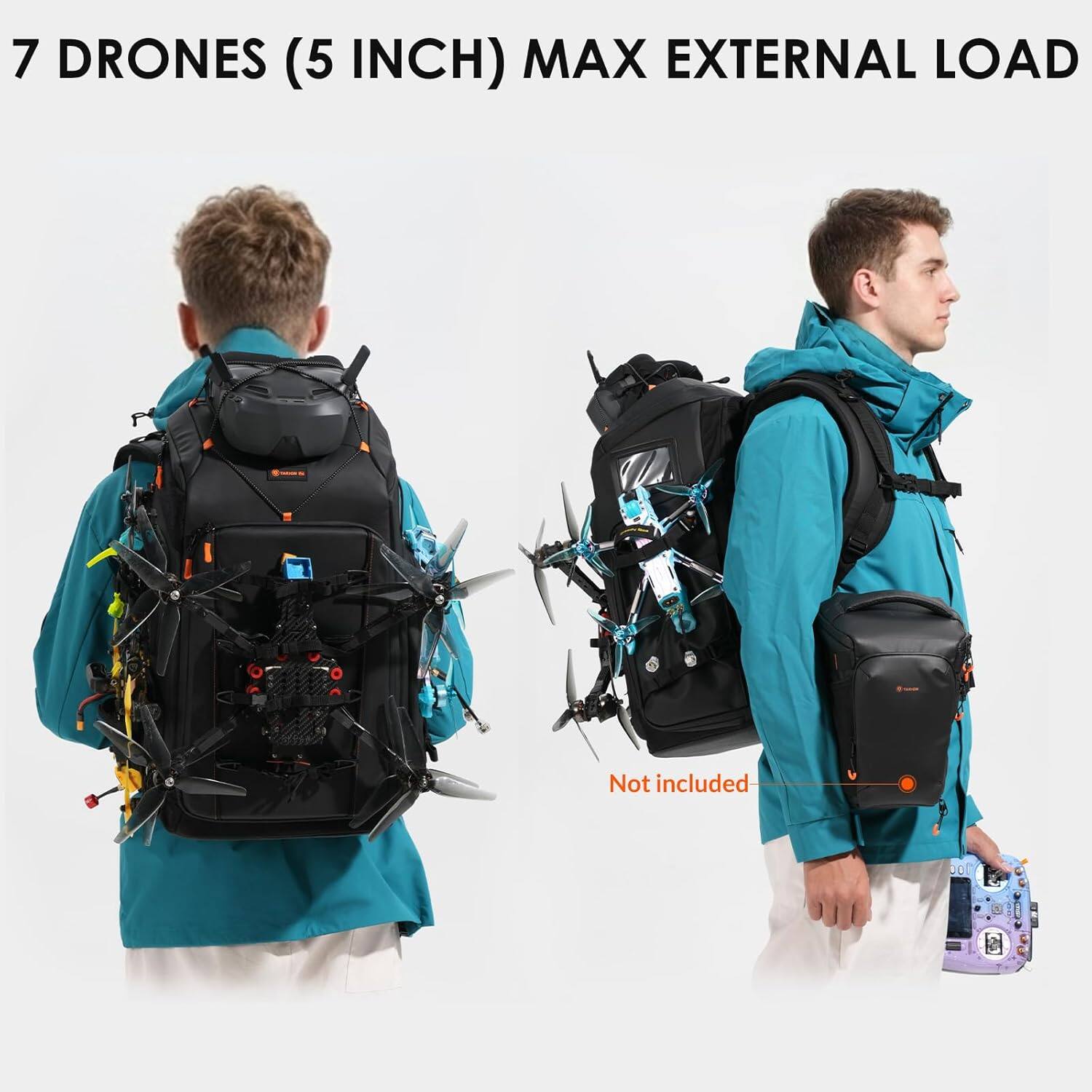 7 DRONES (5 INCH) MAX EXTERNAL LOAD  
Not included